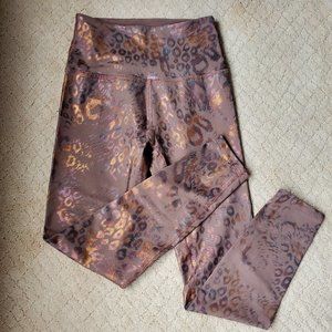 BEYOND YOGA Metallic Animal Print High Waisted Midi Legging